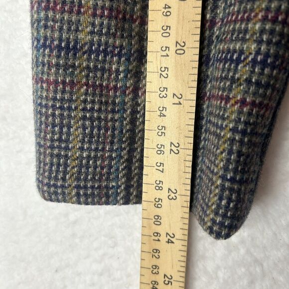 Character Suburban Wear Women’s 12 Wool Color Block Zip Blazer Plaid Blue - Picture 8 of 11